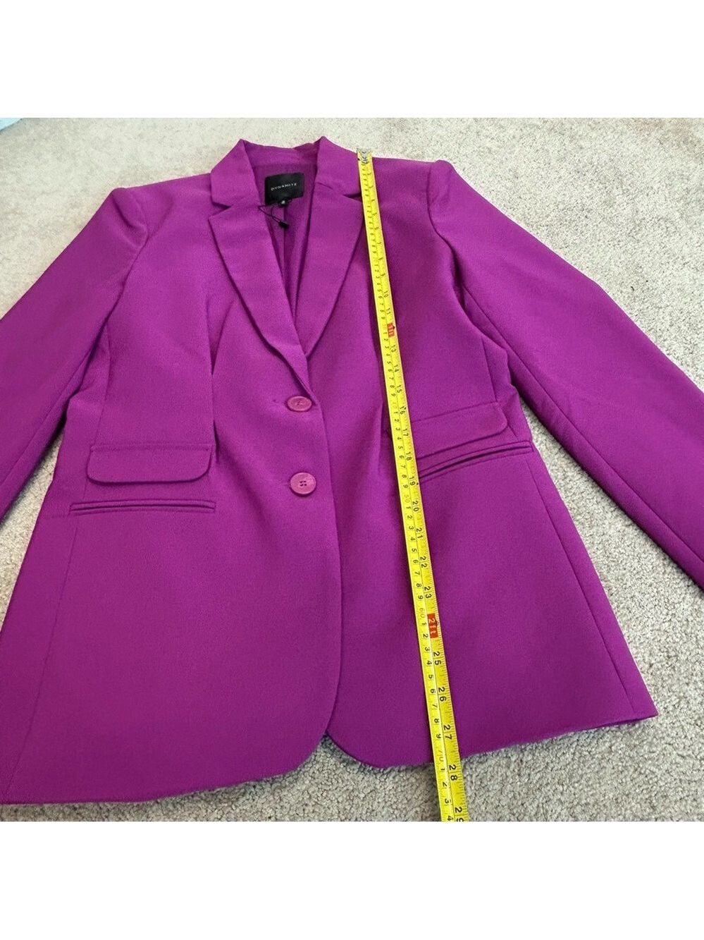 Dynamite magenta purple tailored single breasted blazer Sz M NWOT - Picture 4 of 10